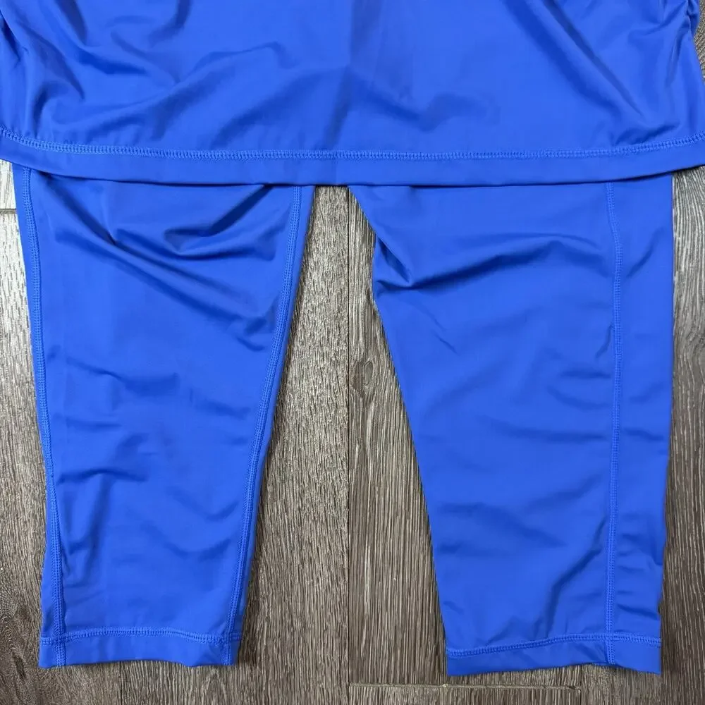Sol Sister 2 in 1 Swim Skirt Leggings Skort Blue Athletic Medium